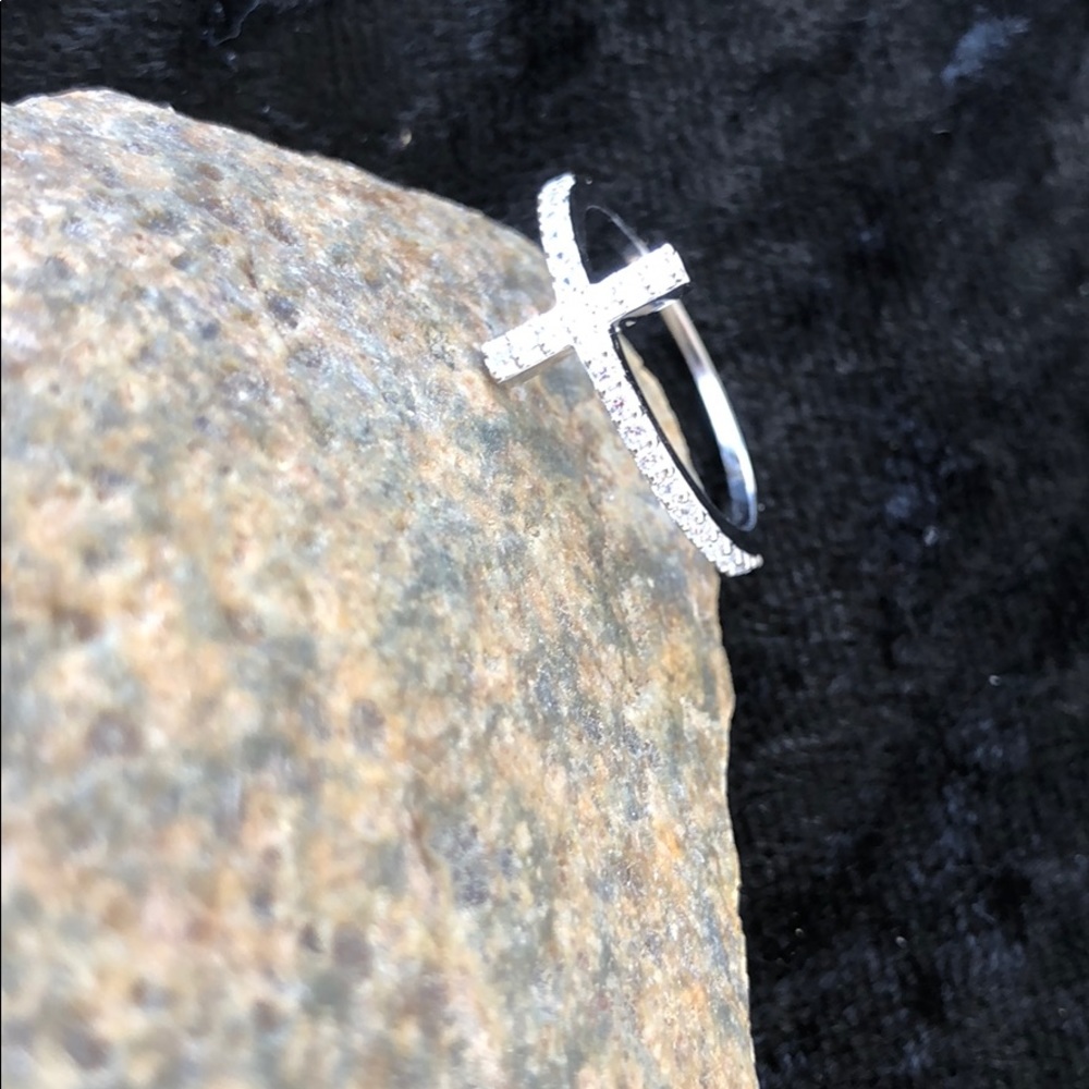 ⬇️Sterling Silver Cross with Clear CZ’s - Picture 3 of 8